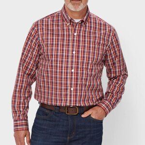 Duluth Trading Co, Men's Cotton Plaid Long Sleeve Relaxed Button Up Shirt